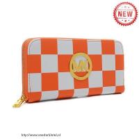 michael kors checkerboard groot oranje portefeuilles Roermond Winkel t6tbp362